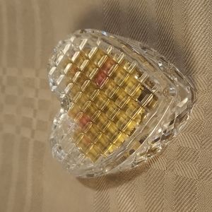 Handmade Clear and Gold Resin Trinket Heart box